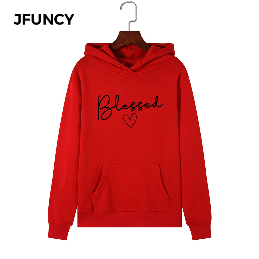 

JFUNCY Casual Women Hoodies Plus Size Female Hooded Sweatshirt 2020 Autumn Woman Pullover New Print Long Sleeve Sportwear