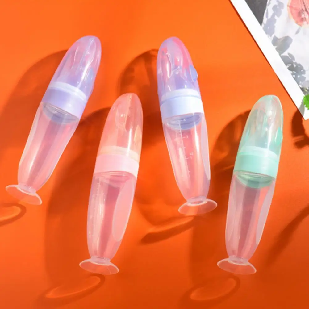 

90ml Bottle Feeder with Lid Multifunctional BPA Free Baby Squeezing Feeding Bottles Babies Supplies Sippy Cup Utensils