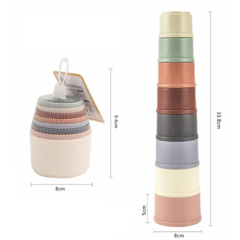 

Q0KB Bath Combination Toys for Infants 6-12 Months Bath Beach Stacked Cups Fun Toy Gifts for Infants Baby Supplies