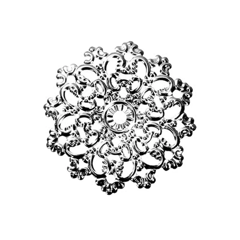 DoreenBeads модный сплав на железной основе соединители круглые серебряные цветные