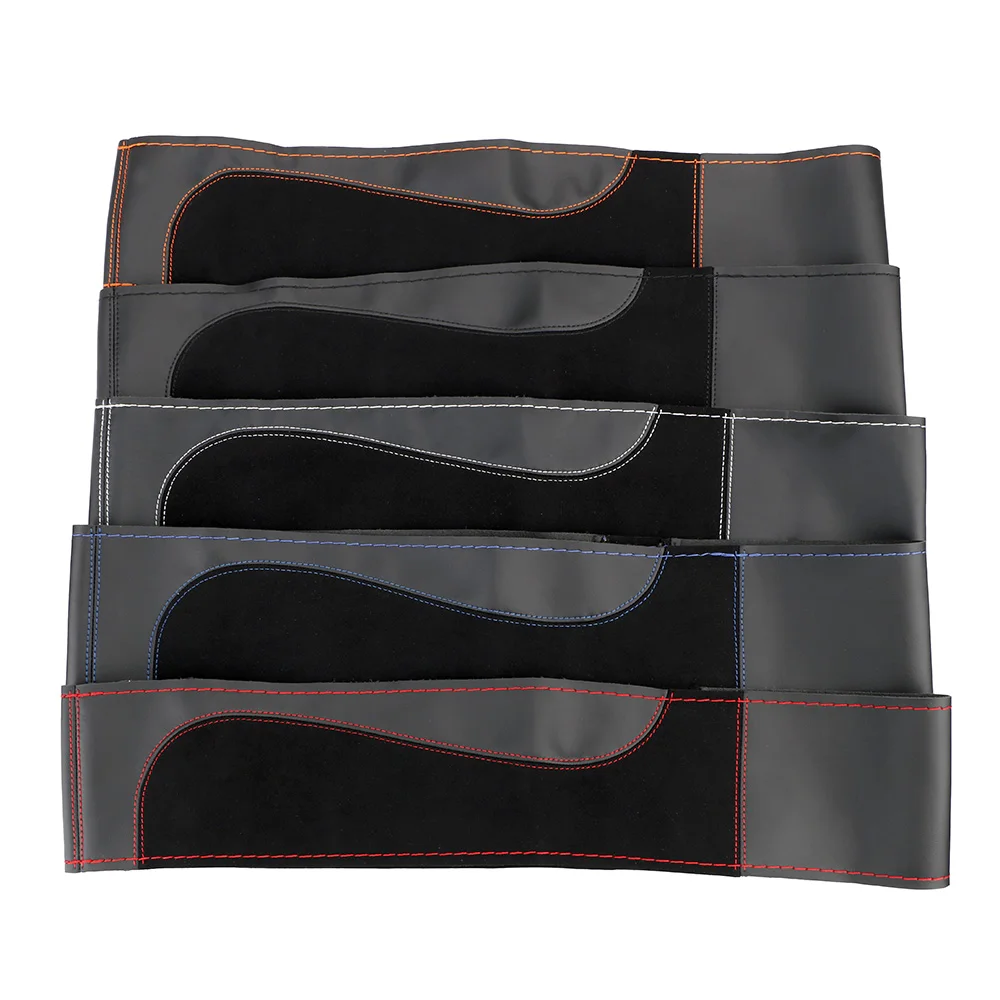

LEEPEE 38cm Car Steering Wheel Cover PU+Suede Leather Braid with Needles Thread Wear-resistant Anti-slip Car Interior