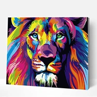 paint by number kit for adults kids beginner diy canvas painting by numbers for home decoration colorful lion without frame