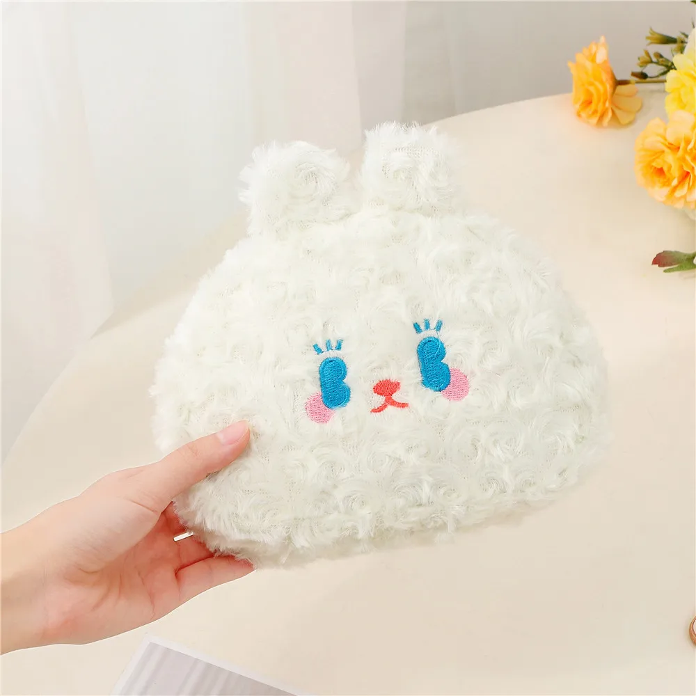 

Kawaii, плюшевая косметичка с кроличьими ушами, женская меховая косметичка в виде медведя, женская сумочка в стиле «Лолита», органайзер для кос...