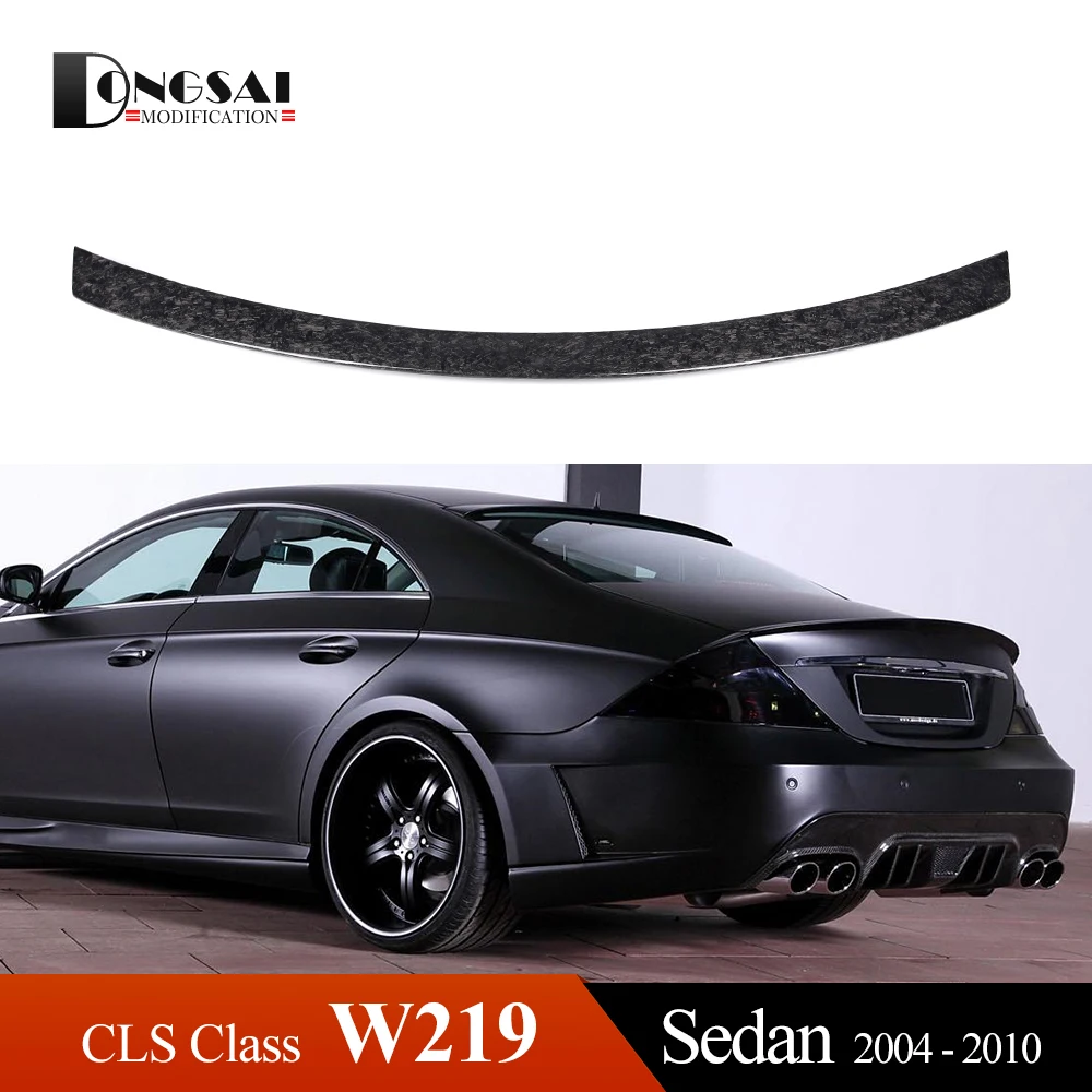 W219 КОВАНЫЕ углеродного волокна Задняя Крышка багажника спойлер для Mercedes Benz 2004-2010 CLS класс