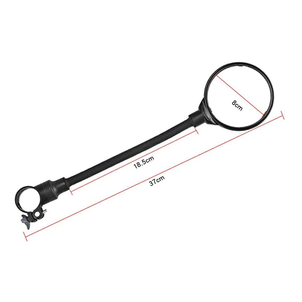 

Adjustable Round Side Mirror Professional Safety Bicycle Left Right Hose Parts Rear View Flexible Replacement,1 Pcs