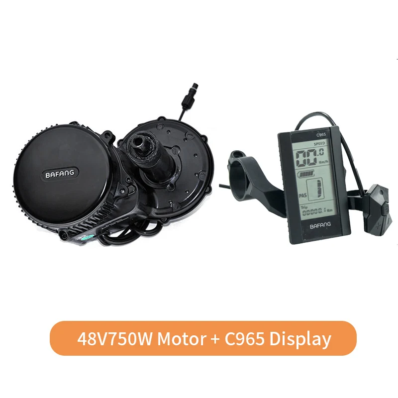Only Motor with C965 Bafang Mid приводной двигатель BBS02B 48V 750W Electriac Электрический велосипед Conversion Kit с Батарея 48 v/52 в 13AH/16AH/17.5AH литий-ионный аккумулятор, фара для электровелосипеда в Батарея - Цвет: Only Motor with C965