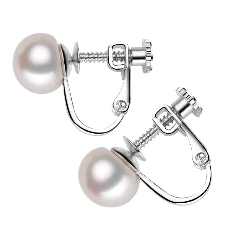 

Fashion Natural Freshwater Pearl Earrings Screw Clip Real Pearl Earrings Without Piercing For Women Fine Jewelry For Women