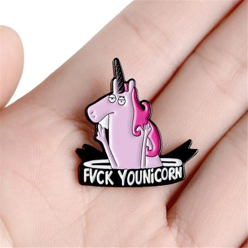 Новые милые животные Единорог металлический значок украшения одежды DIY брошь Kawaii