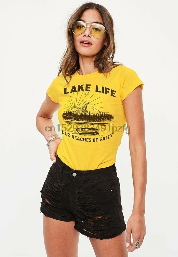 Забавная футболка с изображением озера жизни|Мужские футболки| |