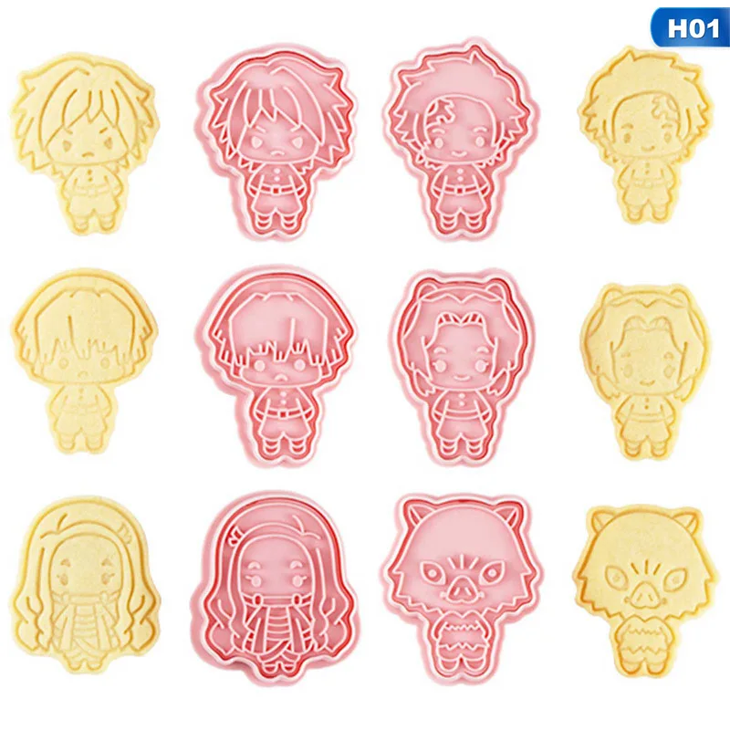 

Cute Japanese Anime Cartoon Demon Slayer Ghost Blade Biscuit Molds DIY Fondant Baking Tool Cookie Cutter Cake Decorating Tool
