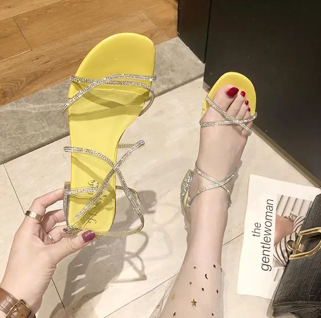 Не сужающийся книзу массивный Сандалии в римском стиле женские Фея 2019 новый