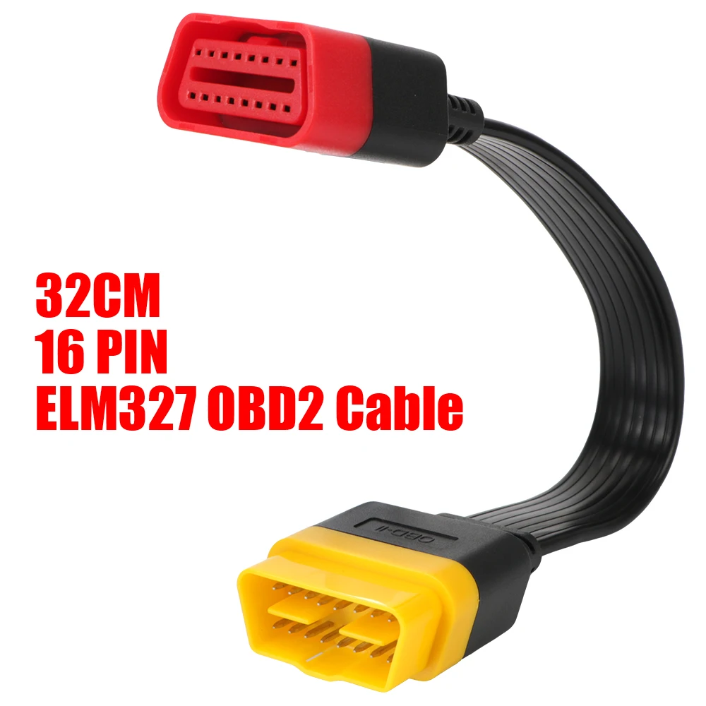 

32cm OBDII Extension cable Car Diagnostic Connectors OBD2 Scanner Extended Adapter ELM327 16 PIN Male to Female