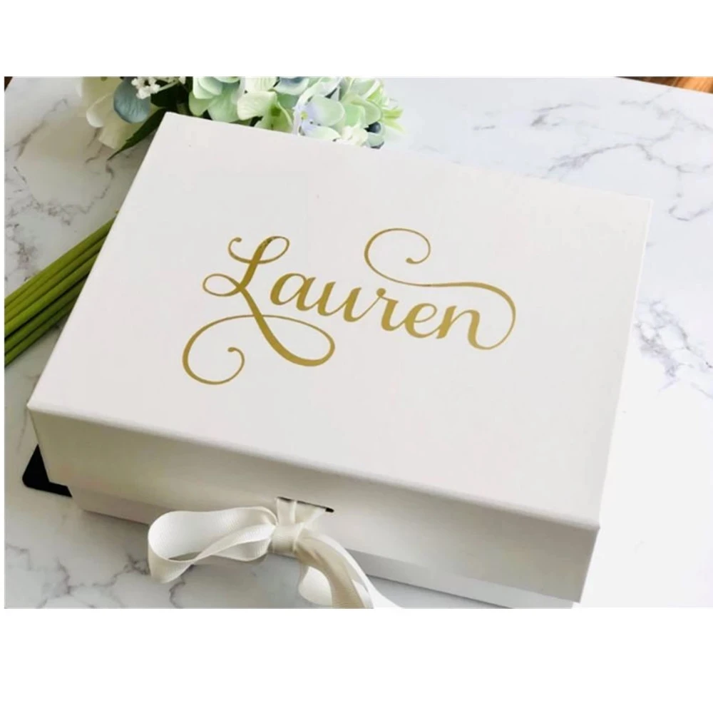 

Foil gold gift box custom luxury wedding proposal box will you be boxes birthday gift packing bridesmaid box maid of honor box