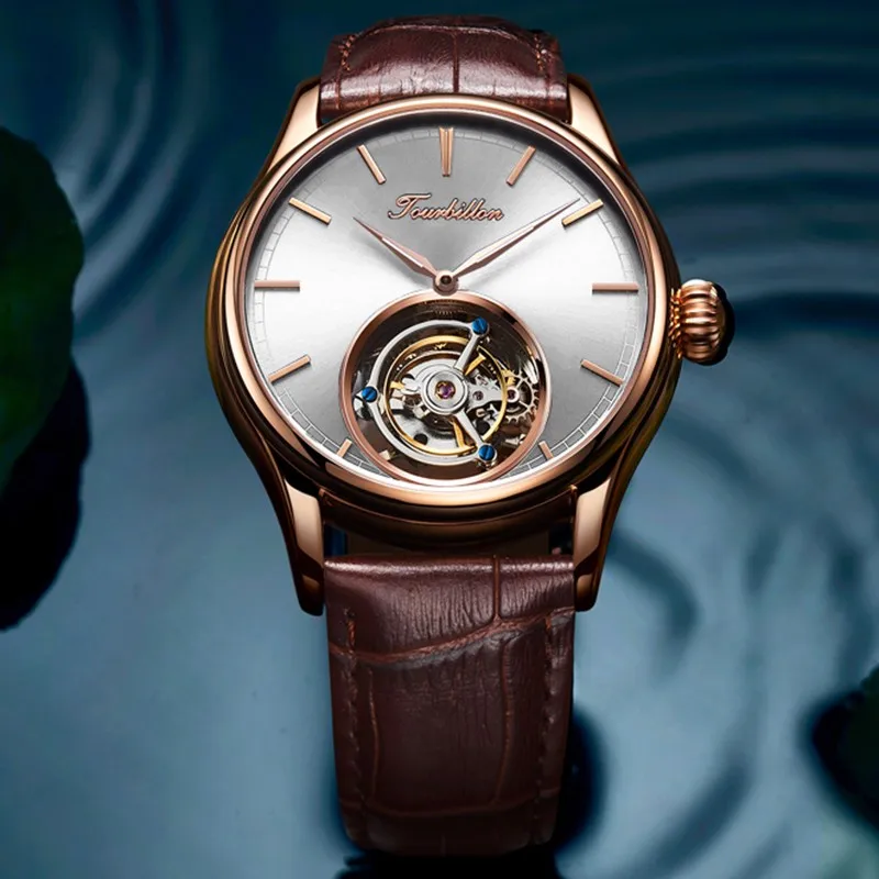C Tourbillon часы GUANQIN на механический сапфир для мужчин s часы лучший бренд класса люкс часы для мужчин Relogio Masculino - Цвет: C
