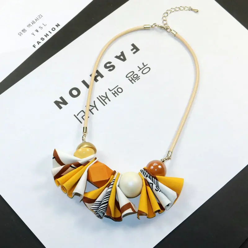 Дешевые Подвески ожерелье ручной работы длинный свитер женские ожерелья ткань