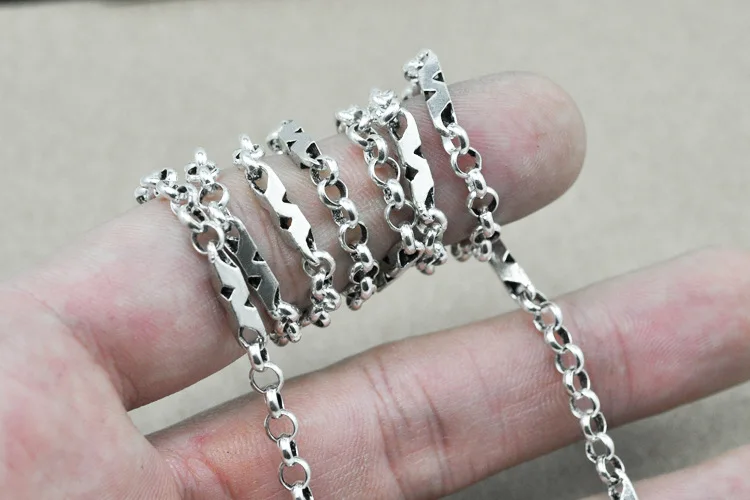 925 Sterling Silver color Men Necklace Thickness 3MM Vintage Punk Thai Trendy Male Chains Fashion Jewelry | Украшения и