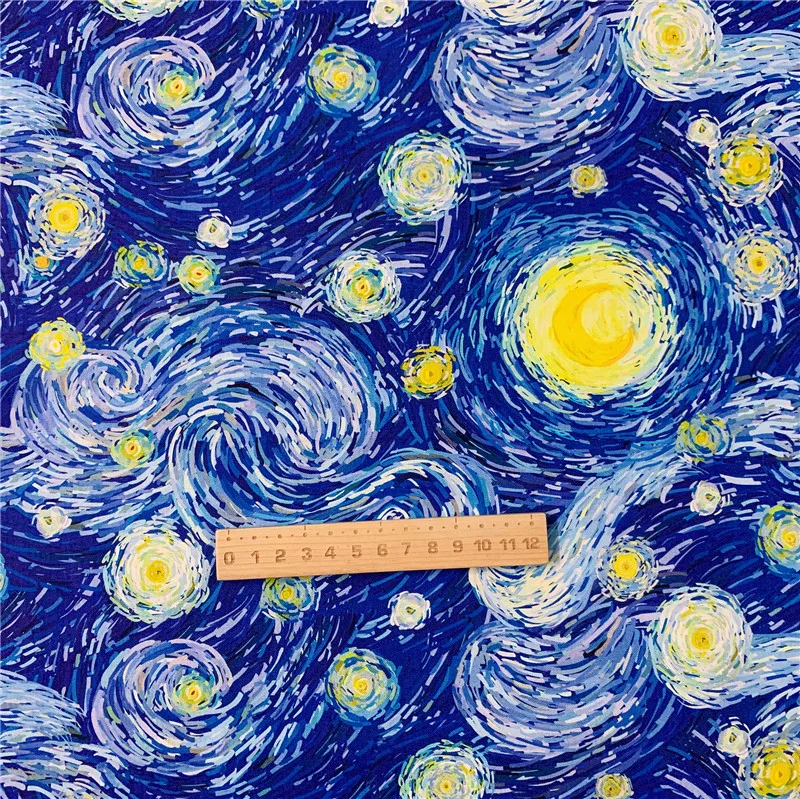 Wide110cm Классический рисунок замок Звездная ночь ткань 100% хлопок лоскутное шитье
