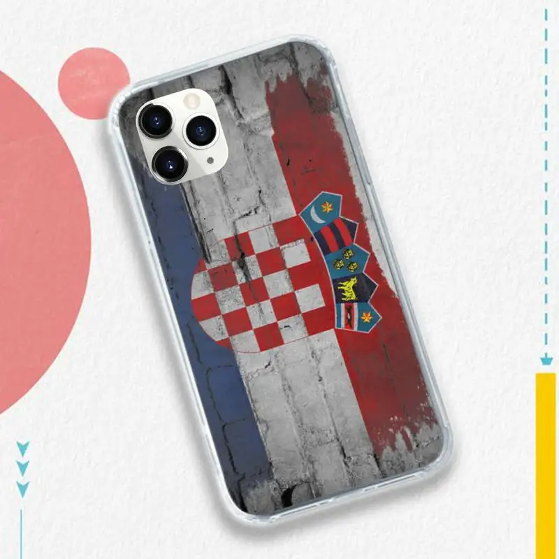 

National Flag Croatia Banner Phone Case for iPhone 11 12 pro XS MAX 8 7 6 6S Plus X 5S SE 2020 XR