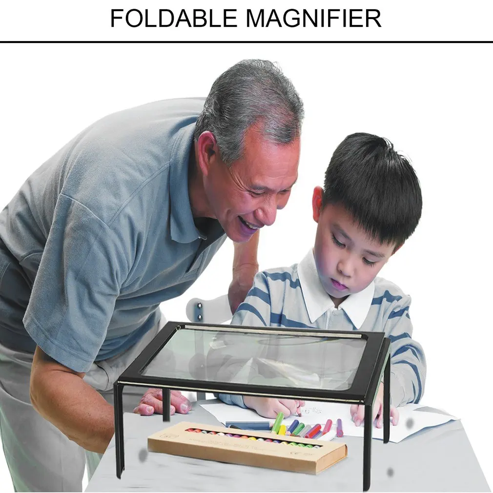Увеличительное стекло для пожилых людей размер А4 настольная лупа чтения