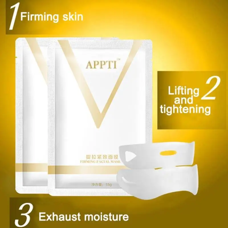 

Free Ship V Face Lifting Wrapped Masks V-Shaped Slimming Thin Face Mask V Bandage Mask Skin Treatment Double Lift Peel-off Chin