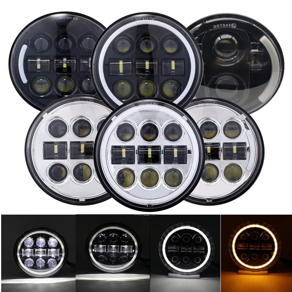 

5.75" LED Motorcycle Headlight Black For Harley Sportster Iron 883 Dyna 1200 XL1200L Custom XL1200C XL883 883L XL883,Rочки