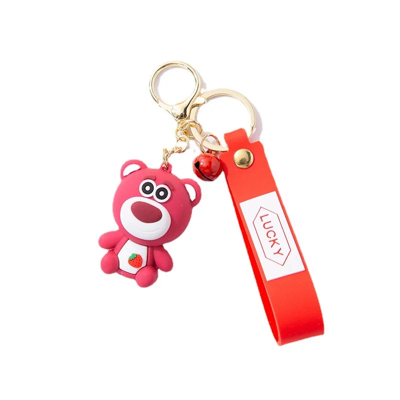 

ins kawaii creative anime doll key chain story key chain pendant strawberry bear monster principal key chain