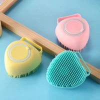 pet dog shampoo brush cat massage comb grooming scrubber brush for bathing wet hair soft silicone rubber brushes