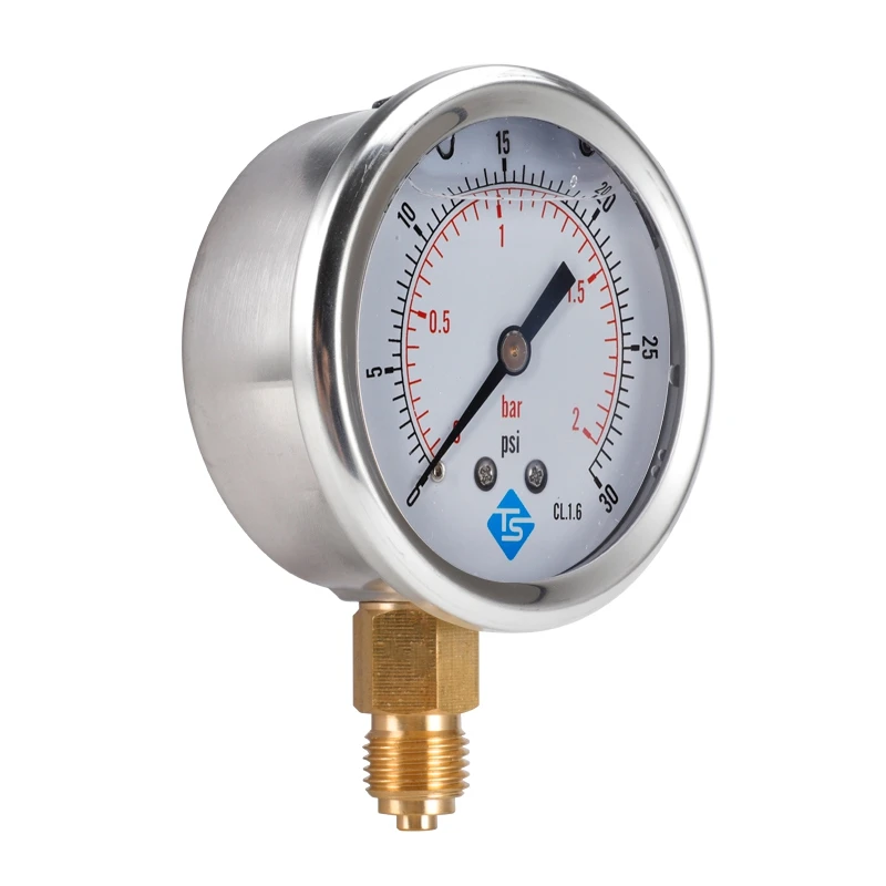 TS низкая Давление датчик 0-2Bar 0-30Psi 1/4 дюйма 68 мм Циферблат гидравлическая буровая