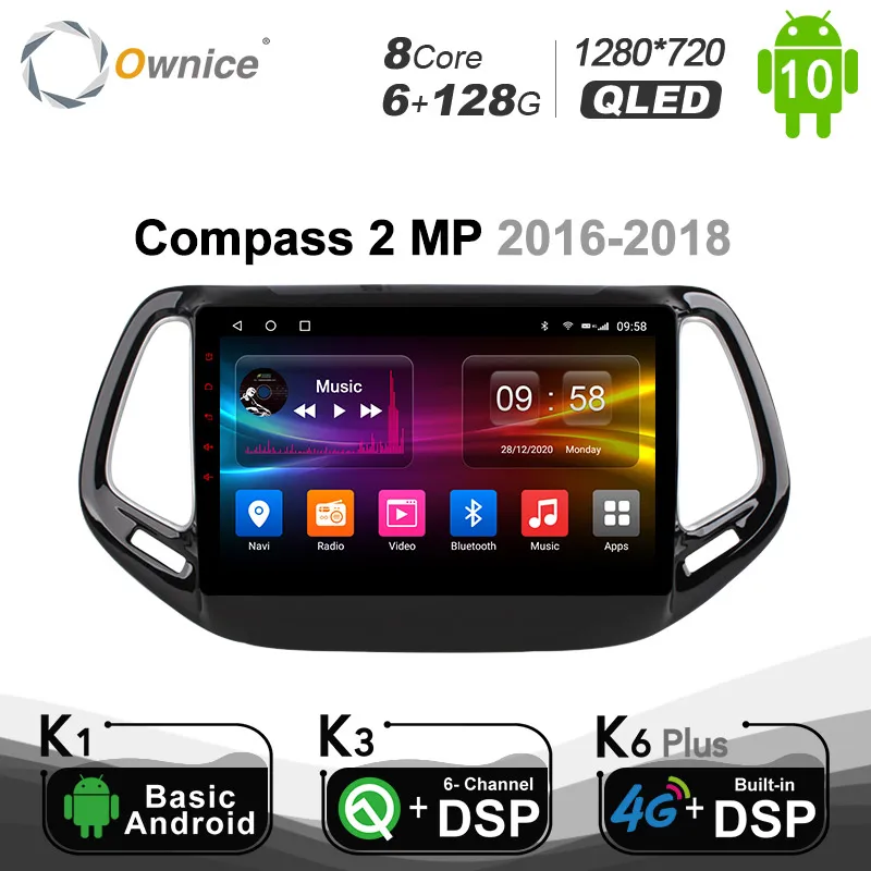6G + 128G Ownice 10 1 &quotOcta Core Android 0 4G Автомобильный DVD GPS навигатор для Jeep Compass 2 MP 2016 2018 DVR DSP