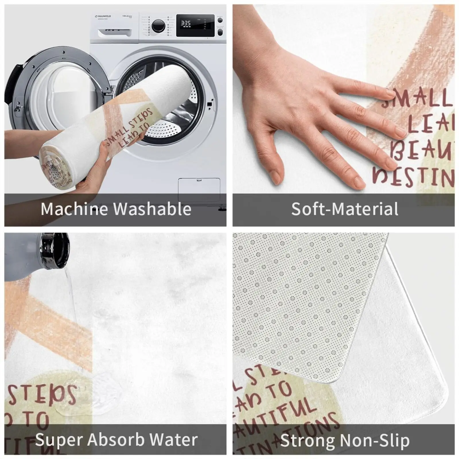 Небольшие шаги приведут к красивым направлениям коврик для входной двери ванной