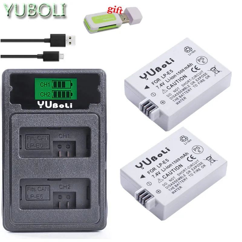 charger and 2battery 4x батарея LP-E5 LP E5 LPE5 батарея+ двойное зарядное устройство для Canon EOS 450D 500D 1000D Rebel XS XSi T1i KISS X2 X3 F SLR камера - Цвет: charger and 2battery