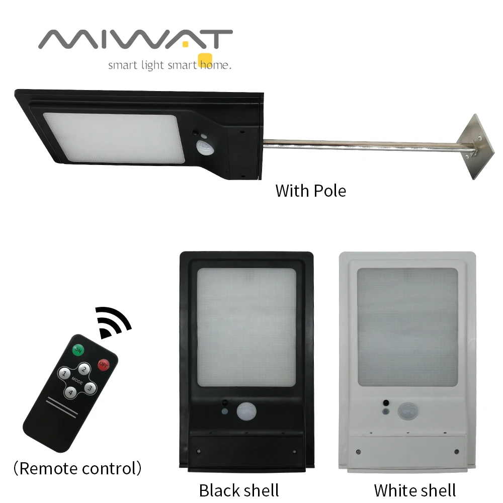 48 светодиодов Открытый Солнечный свет стены движения PIR датчик солнечной лампы