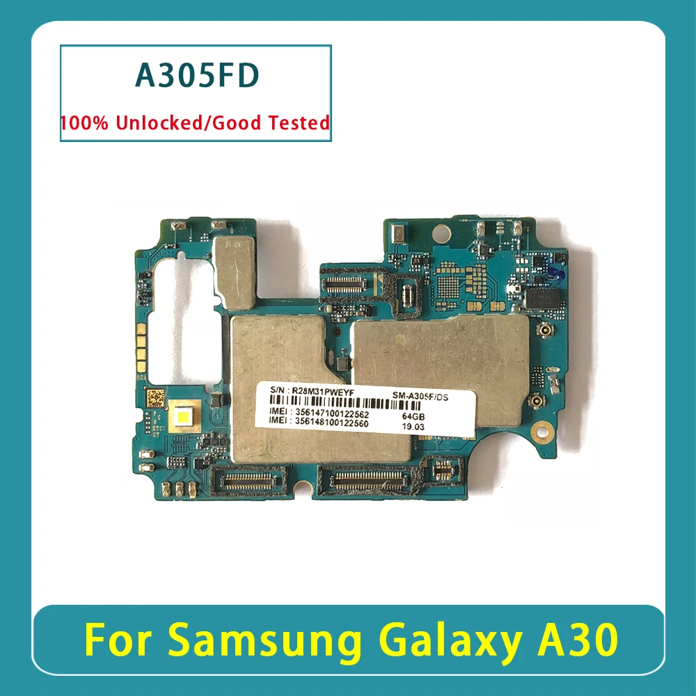 Разблокированная материнская плата для Samsung Galaxy A30 A305FD A305F/G с полными