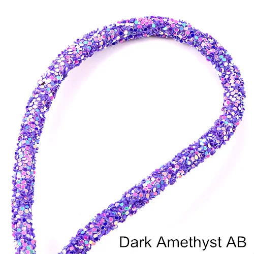 Dark Amethyst AB 1 ярд 6 мм смолы сверкающие стразы веревка красочная трубка шнур веревка стразы отделка для DIY вечерние украшения свадьбы B1277 - Цвет: Dark Amethyst AB