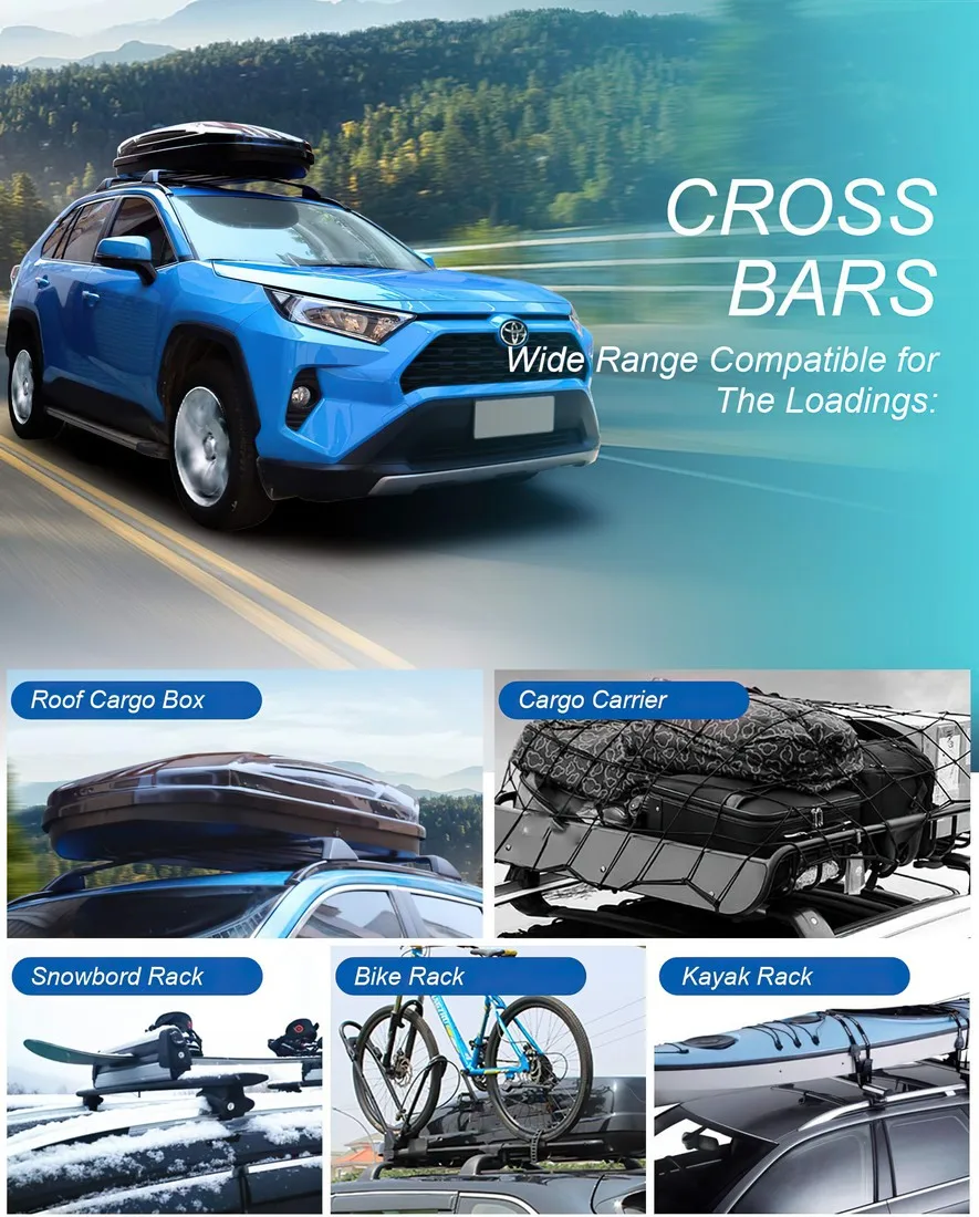 Кронштейн на крышу SANJODS подходит для 2019 2020 Toyota RAV4 RAV 4 2 шт. алюминиевый багажник