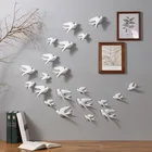 Современные креативные белые 3D украшения на стену с птицами, минималистичный фон в европейском стиле для гостиной, гостиницы, мягкое керамическое украшение сделай сам