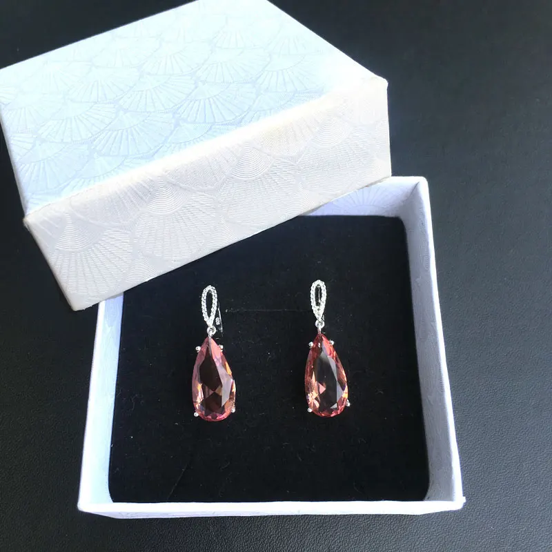 Женские серьги подвески с зултанитом CSJ Изящные Ювелирные украшения из