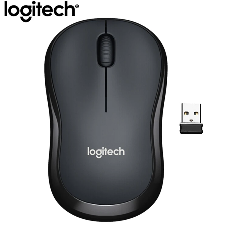 Беспроводная Бесшумная мышь logitech M220, игровой компьютер, usb-приемник с 2,4 ГГц, Высококачественная оптическая эргономичная мышь для дома и офиса - Цвет: Черный
