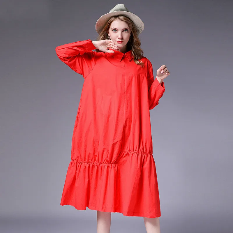 [LANMREM] Осень 2020 новые продукты Модное Длинное однотонное Плиссированное