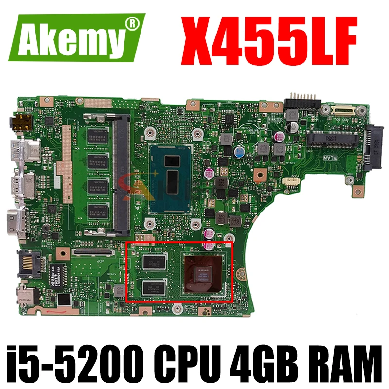 

X455LF i5-5200 Процессор 4 Гб Оперативная память Материнская плата ASUS X455L X455LJ X455LN X455LD A455L F455L K455L Материнская плата ноутбука EDP интерфейс тест