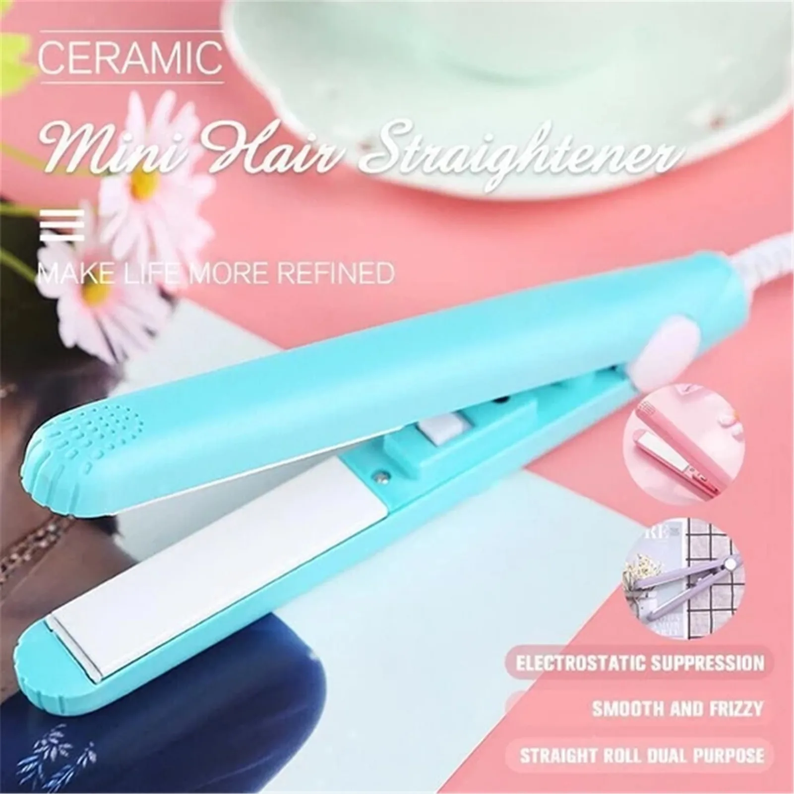 

Ceramic Mini Hair Curler 2-in-1 Hair Straightener Quick Hair Styling Long-Lasting Effect M88