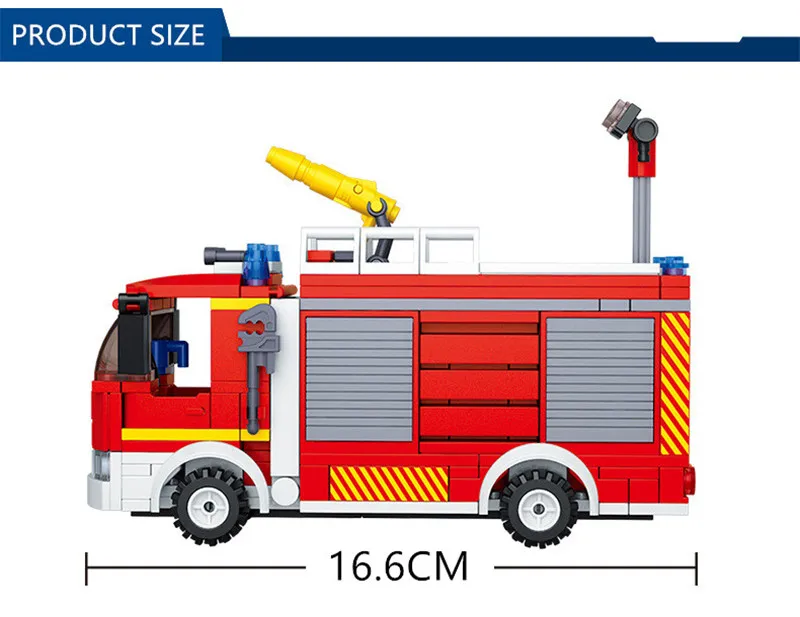 

343Pcs City Fire Water Tank Truck Car Building Blocks Sets Brinquedos Bricks Kit Educational Toys for Children Birthday Gift