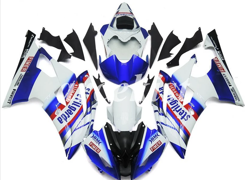 

4 подарки литья под давлением Новый ABS обтекатели комплект подходит для YAMAHA YZF-R6 2008 - 2016 08 09, 10, 11, 12, 13, 14, 15, 16 лет тела комплект синего и белого цв...