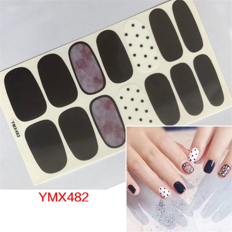 1 шт. осенний стиль ногтей обертывание полоски блестящие наклейки на пальцы