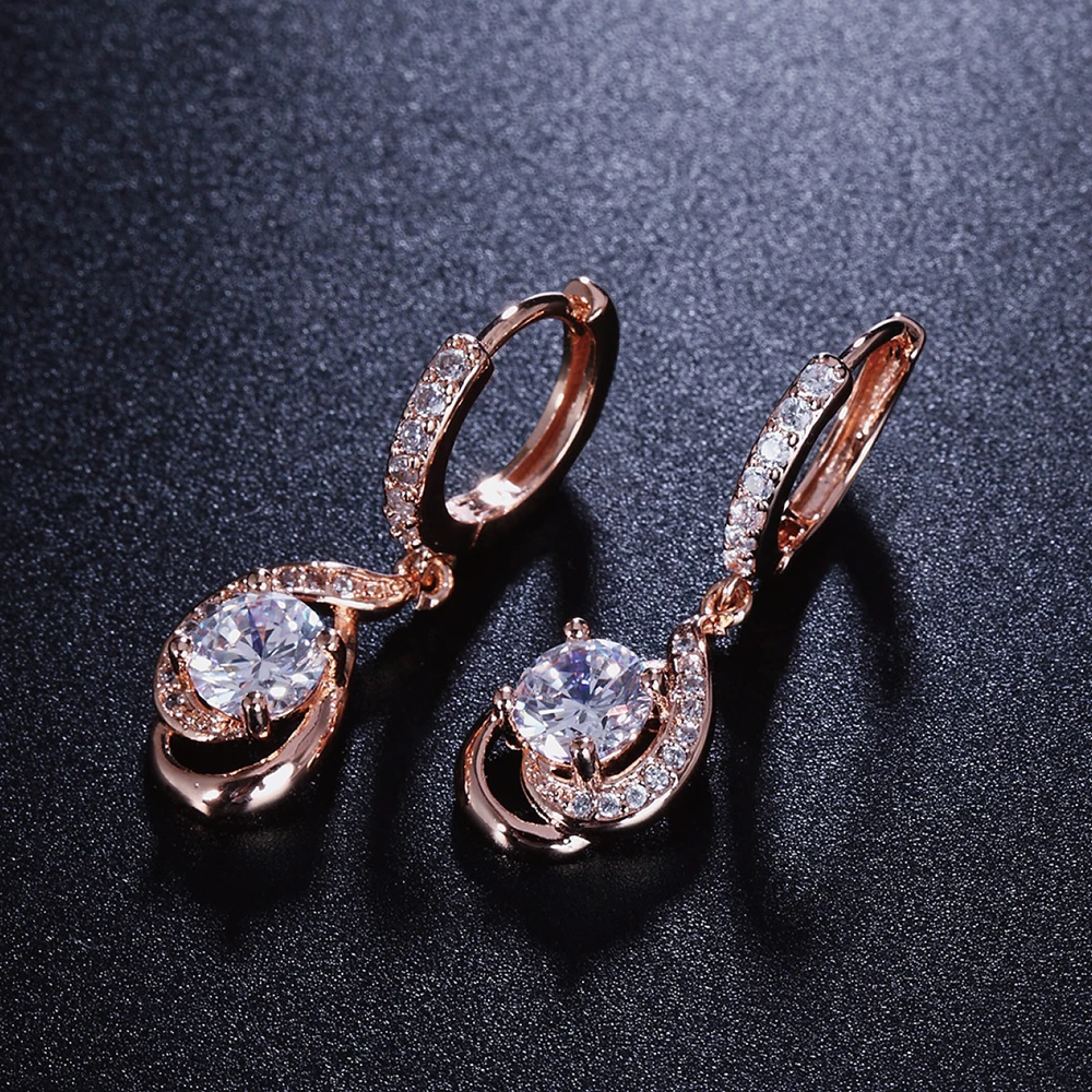 dfe685 мода винтаж 18K розовое золото стразы длинные женские для женщин женское/для