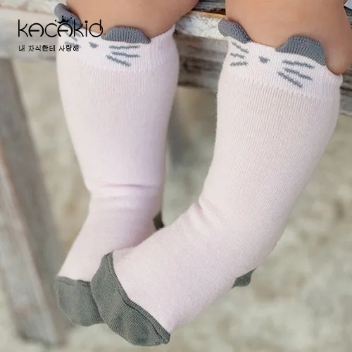 Pink Kitten От 0 до 4 лет Детские хлопковые носки с рисунком «котята», Детские Хлопковые гольфы наивысшего качества для мальчиков и девочек, детская одежда - Цвет: Pink Kitten