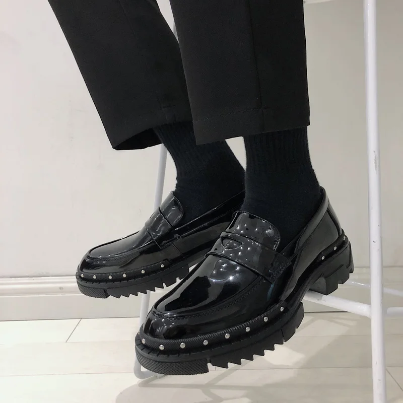 

Casual leather shoes men's sports casual Korean version of black British fashion hair stylist shoes men's trend dress shoes