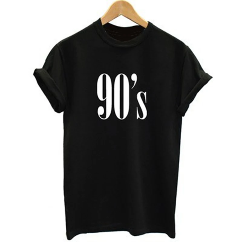 Fashion Summer Top Letter Printed Casual Cotton T-shirt Short Sleeve O-Neck Tshirt 90&quots T Shirt Female Tee | Женская одежда
