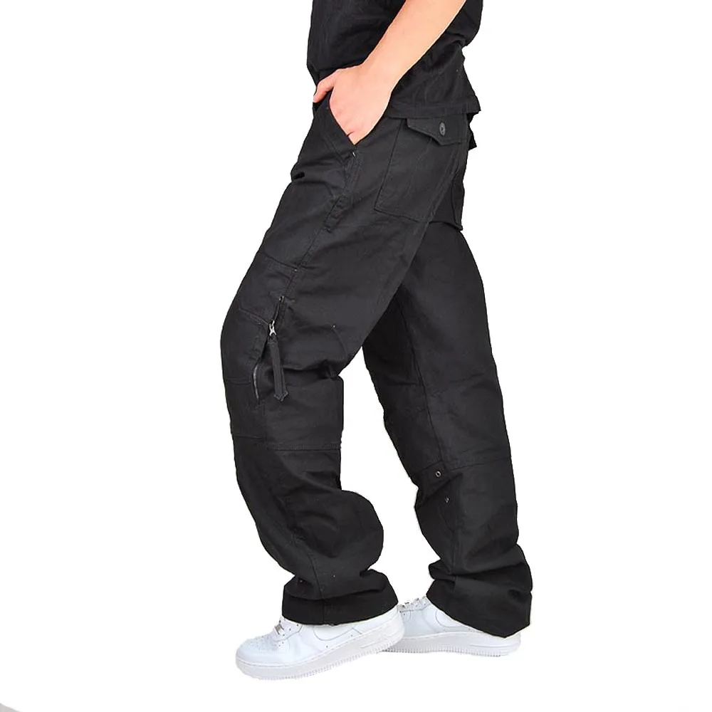 Pantalones Hombre 3 цвета хлопковые штаны с карманами для бега военные мужские свободные