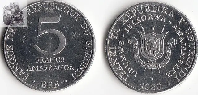 Бурунди 5 Франк монеты Edition Африка 100% подлинный оригинальный коллекция монет и